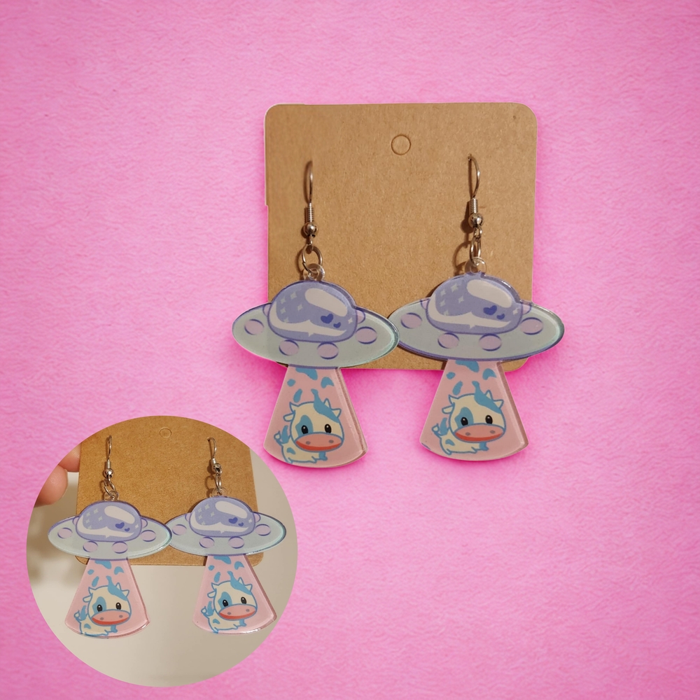 Cute Alien Cow Earrings